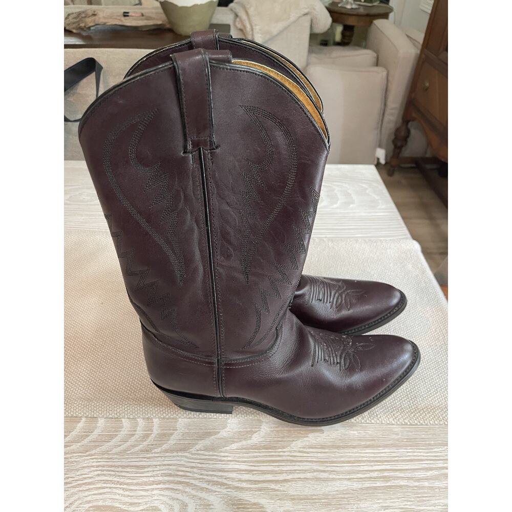 Express Rider Mens Boots Mahogany Faux Cowboy Western Size 12 Made in Mexico - Picture 3 of 7